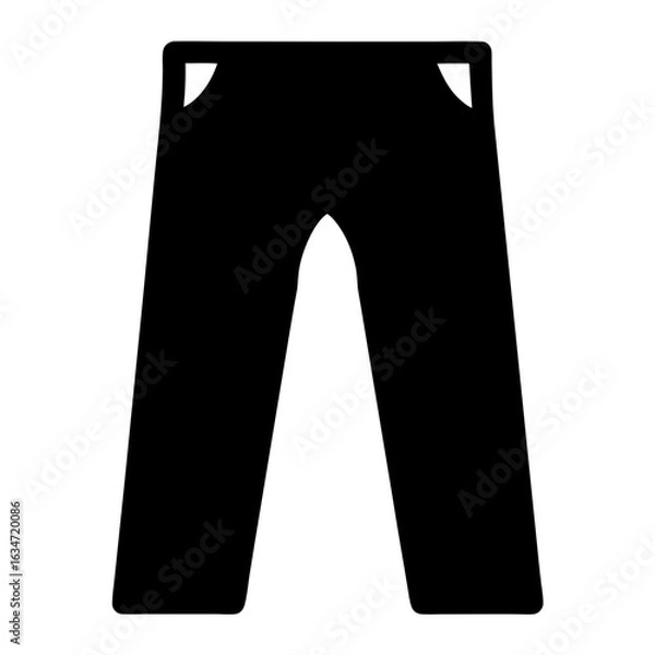 Fototapeta Stylized Black Trousers Illustration with Visible Pockets and Clean Graphic Design
