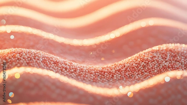 Obraz Pink sand ripples, glowing texture, abstract pattern.
