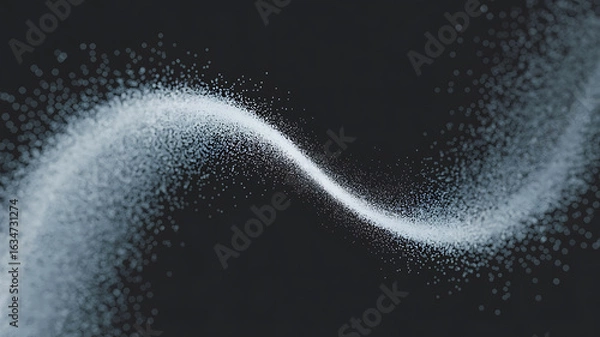 Obraz Abstract swirling particles of light against a dark background.
