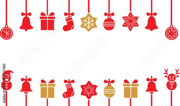Fototapeta Christmas Holiday Decorative Elements Vector Set