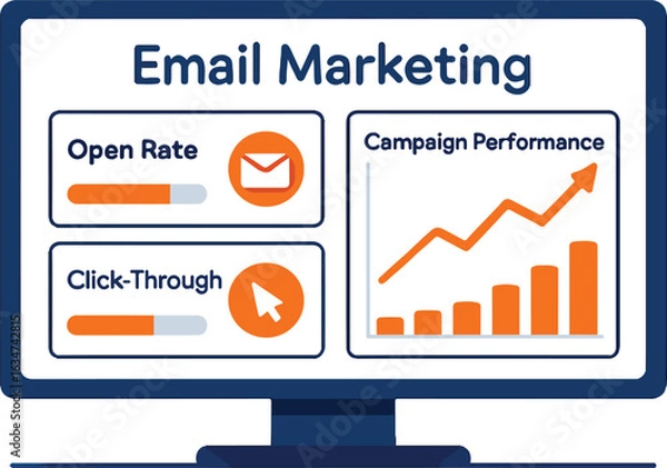 Fototapeta Email marketer tracking Illustration