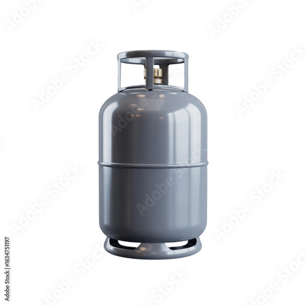 Fototapeta Gray propane gas cylinder isolated on transparent background