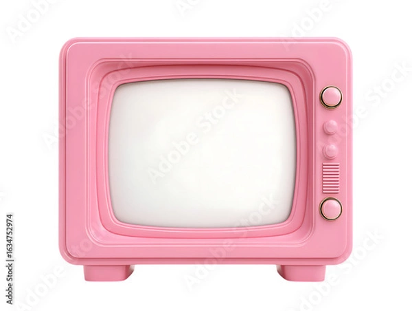Obraz retro pink tv frame