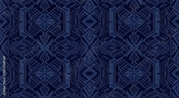 Obraz Abstract Navy Blue Geometric Textile Pattern Design