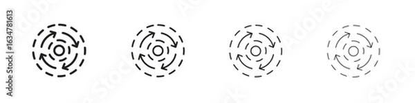 Fototapeta Consistency icons in black simple line elements.