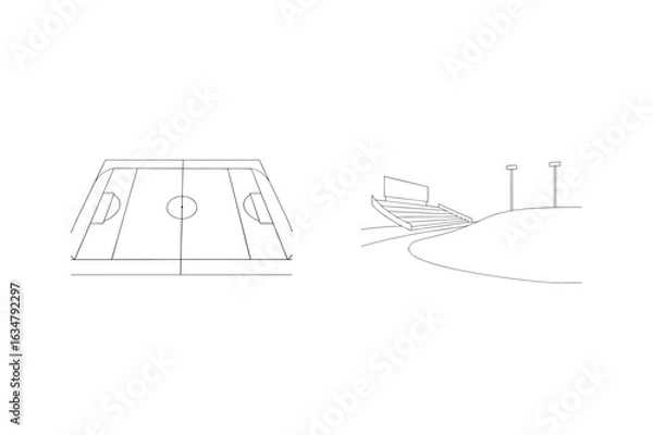 Obraz Stadium field and seating soccer football