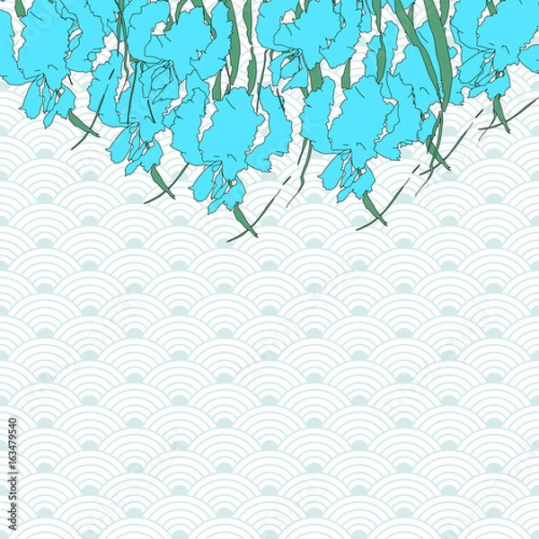 Obraz Vector iris. Hand-drawing illustration.