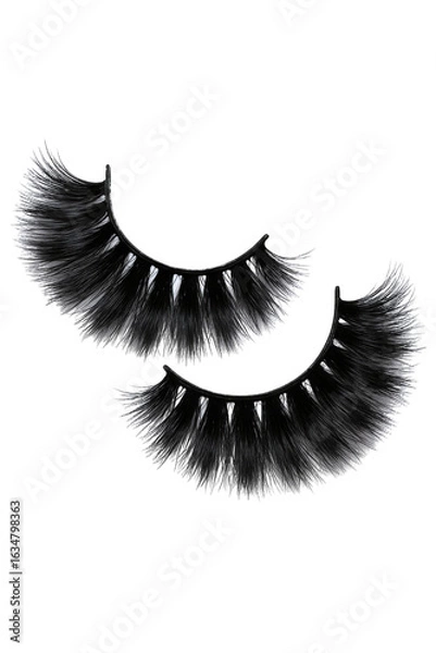 Obraz Dramatic, Voluminous False Eyelashes with a Wispy, Textured Appearance for Enhanced Eye Makeup