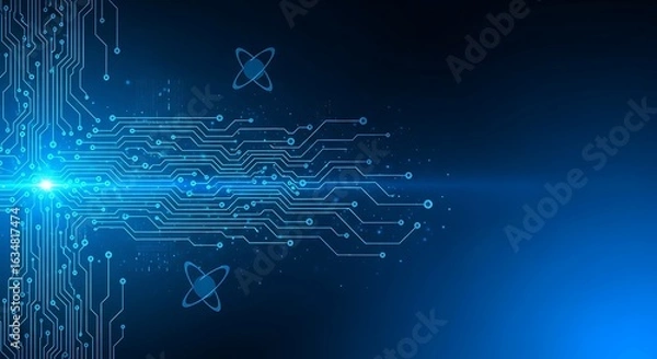 Obraz Stunning blue circuit board background showcasing modern technology integration and innovative digital connectivity