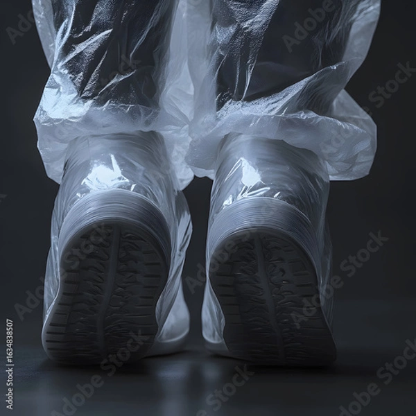 Obraz High black plastic boots