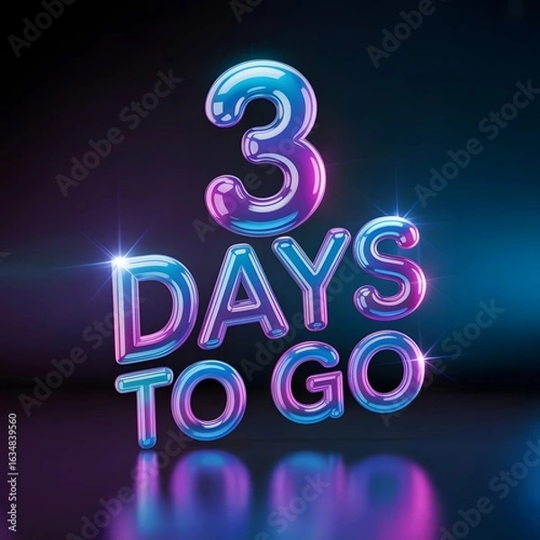 Fototapeta Only 3 Days Left – Countdown with Style