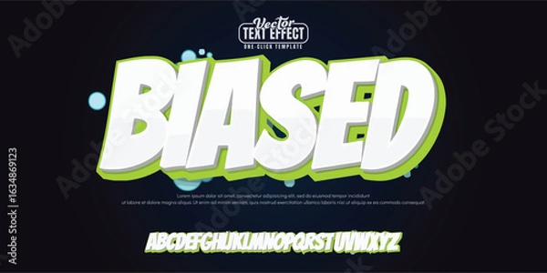 Fototapeta Biased logo graffiti font text effect, spray and street text style	
