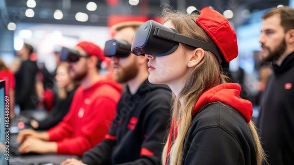 Fototapeta Virtual reality headsets for gaming innovation and interactive experience