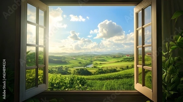 Obraz window in the garden