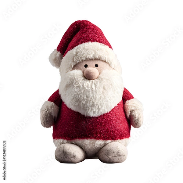 Obraz Plush Santa Claus Toy, isolated on white background