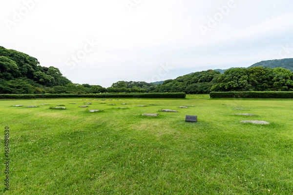 Fototapeta 大宰府政庁跡 後殿跡　福岡県太宰府市