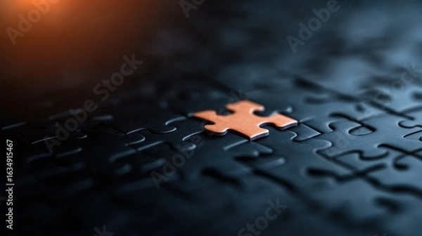 Fototapeta Missing puzzle piece problem solution abstract concept