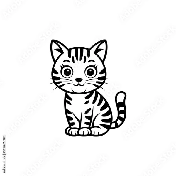 Fototapeta vector illustration of a cat photo image jpg .
