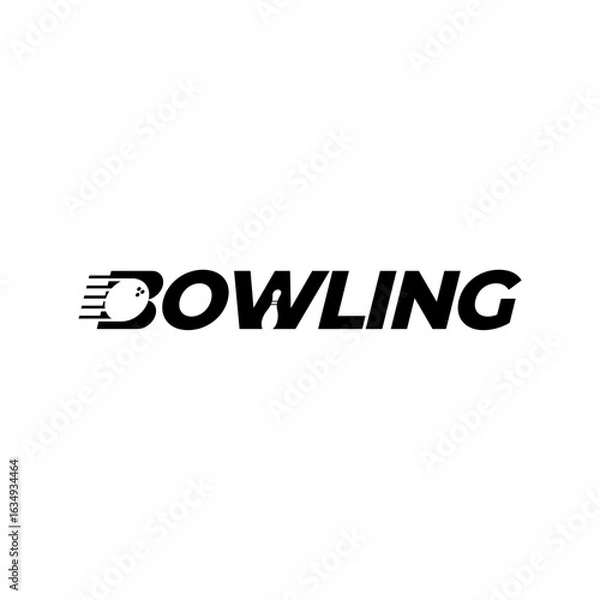 Obraz BOWLING LETTERING WORD MARK LOGO VECTOR ICON ILLUSTRATION
