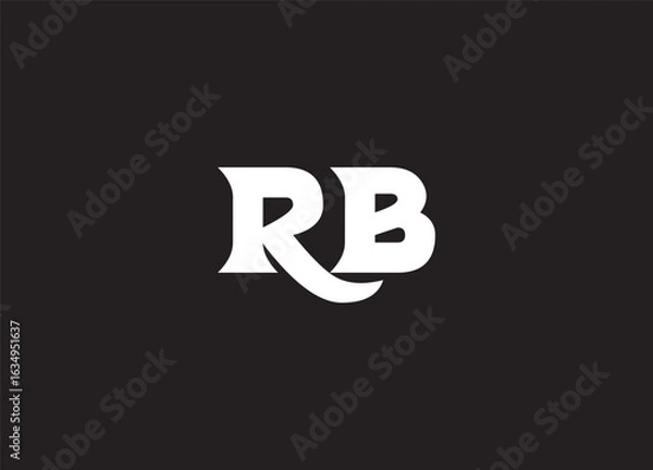 Fototapeta RB abstract vector logo monogram template