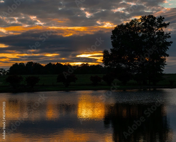 Obraz sunset over the lake