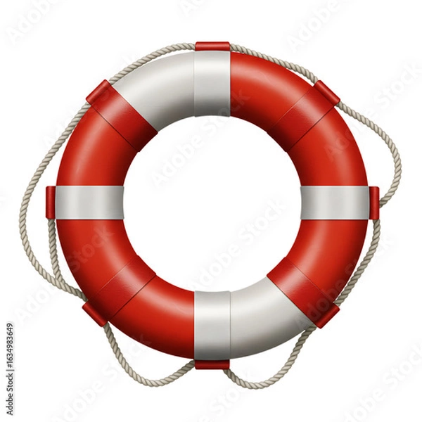 Obraz Life Preserver Ring Buoy Marine Safety Equipment On Isolated Transparent Background


