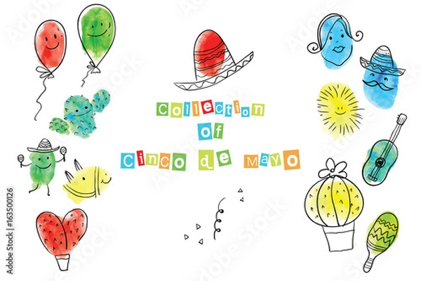 Fototapeta Greeting card of the Cinco de Mayo Day