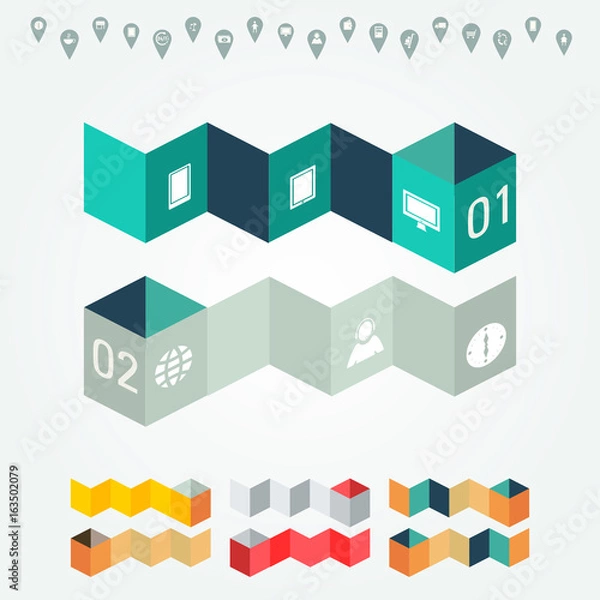 Obraz Vector colorful infographic for business presentations. Can be used for report, presentation, banner, website booklet or brochure layout. Vector, numbered banners, diagram.