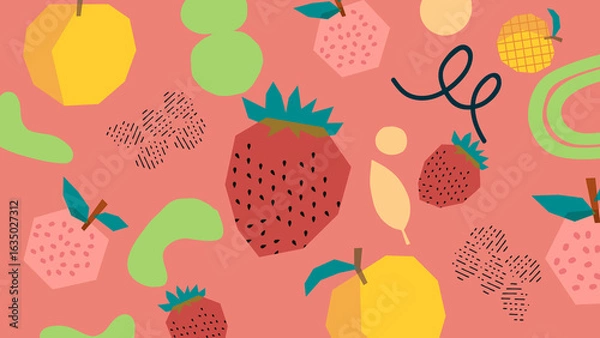 Obraz Watermelon and Dragon Fruit Abstract Background