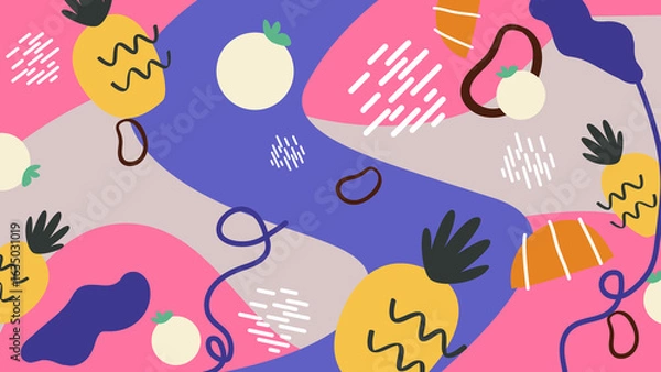 Obraz Pineapple pop fruit background