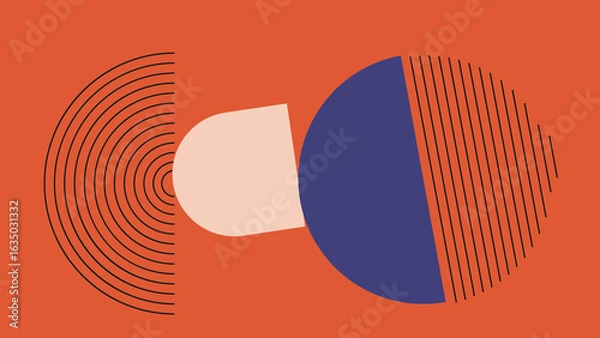 Fototapeta Retro geometric circle background