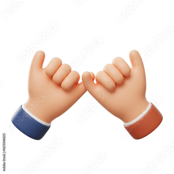 Fototapeta 3D illustration Hands Making Pinky Promise on Transparent Background