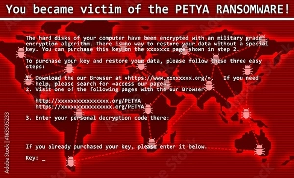 Obraz ransomware computer virus cyber attack screen cool illustration