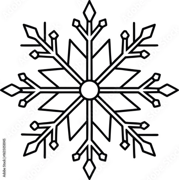 Obraz Snowflake Minimal Outline