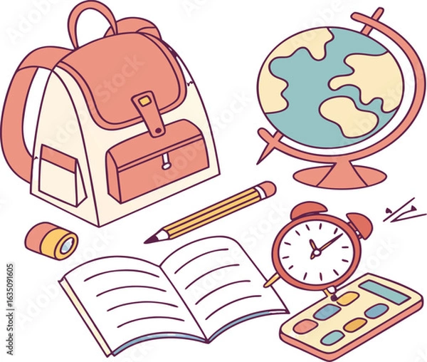 Obraz school stationery set