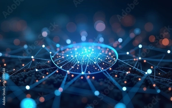 Obraz Big data technology data science analysis artificial intelligence generative ai deep learning machine learning algorithm neural flow network analytics innovation abstract futuristic. 3d rendering.