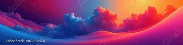 Fototapeta Bold vibrant homepage showcasing colorful gradients, texture, media