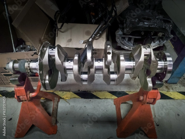 Obraz gasoline engine crankshaft assembly, internal combustion engine overhaul