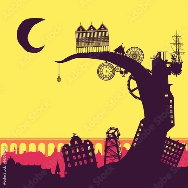 Obraz steampunk city