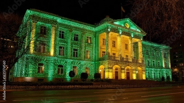 Obraz Illuminated City Hall at Night