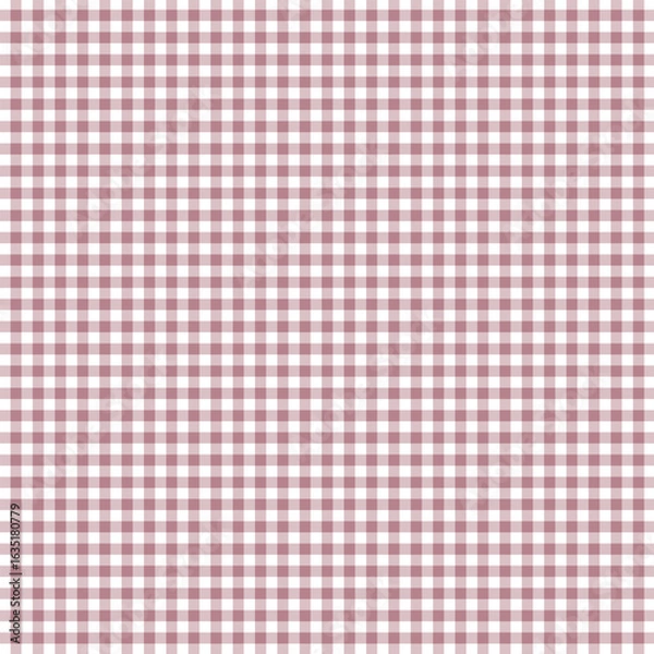 Obraz Burgundy and White Gingham Pattern - Classic Checkered Background