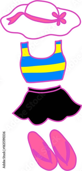 Obraz 여름 휴양지 패션 수영복 세트