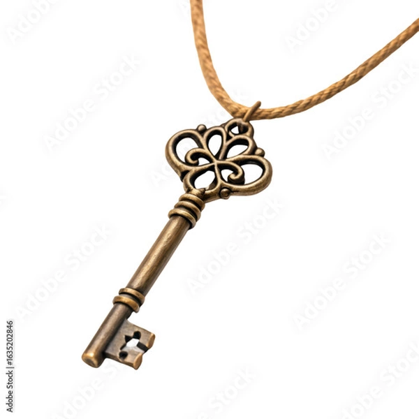 Obraz old key isolated on white background