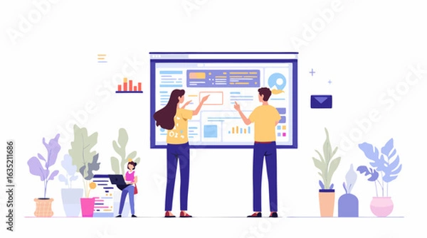 Fototapeta Vector Minimalist Geometric SVG Icon Set with Line Art Style Featuring Circles and Arrows in Monochrome for Web Design