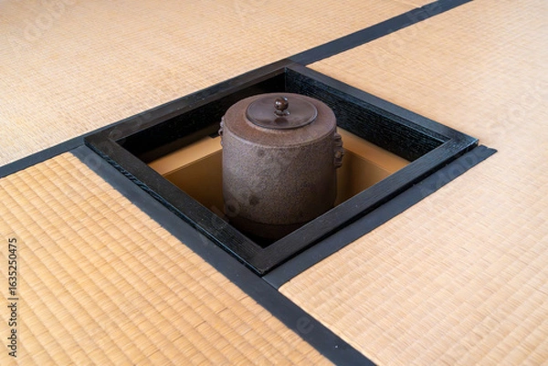 Obraz 茶室と茶釜