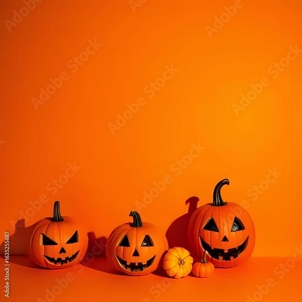Obraz halloween pumpkin on black background