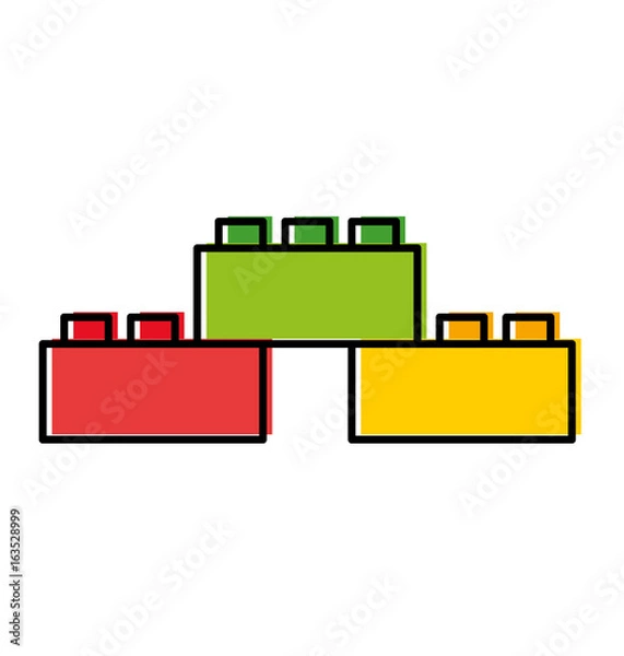 Fototapeta toy blocks structure icon vector illustration design