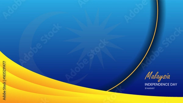 Fototapeta malaysia national day horizontal presentation background with realistic modern design