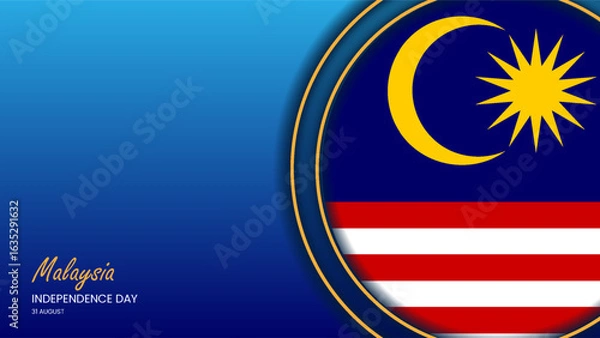Fototapeta malaysia national day horizontal presentation background realistic design