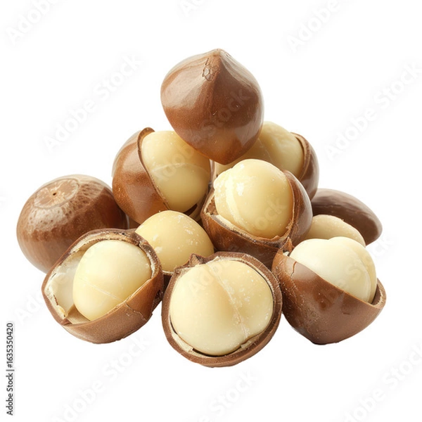 Fototapeta Macadamia Nuts isolate on transparency background